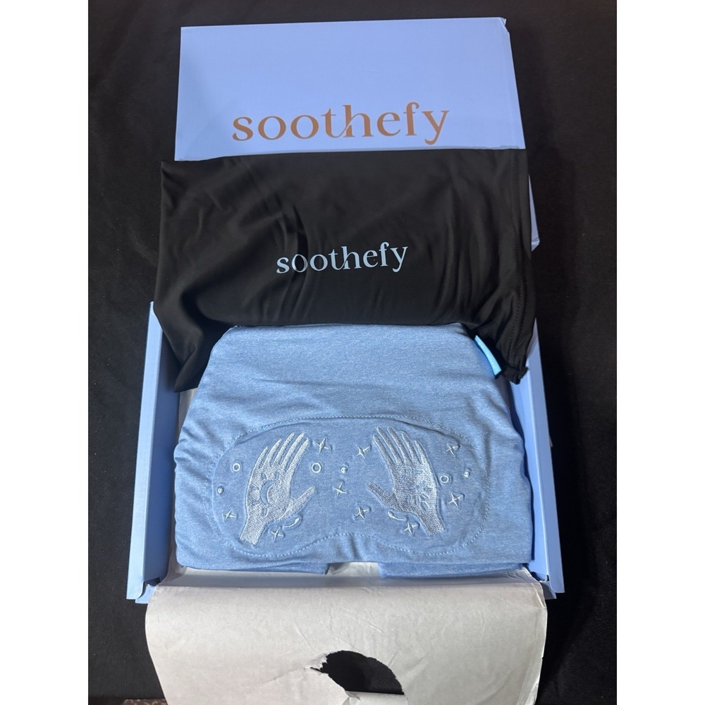 Soothefy Migraine Relief Cap w/ Slide-Up Eye Mask - Ocean Breeze New!
